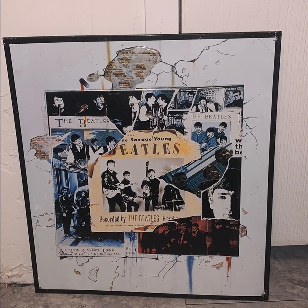 Original (VINTAGE) Beatles Tin Poster
